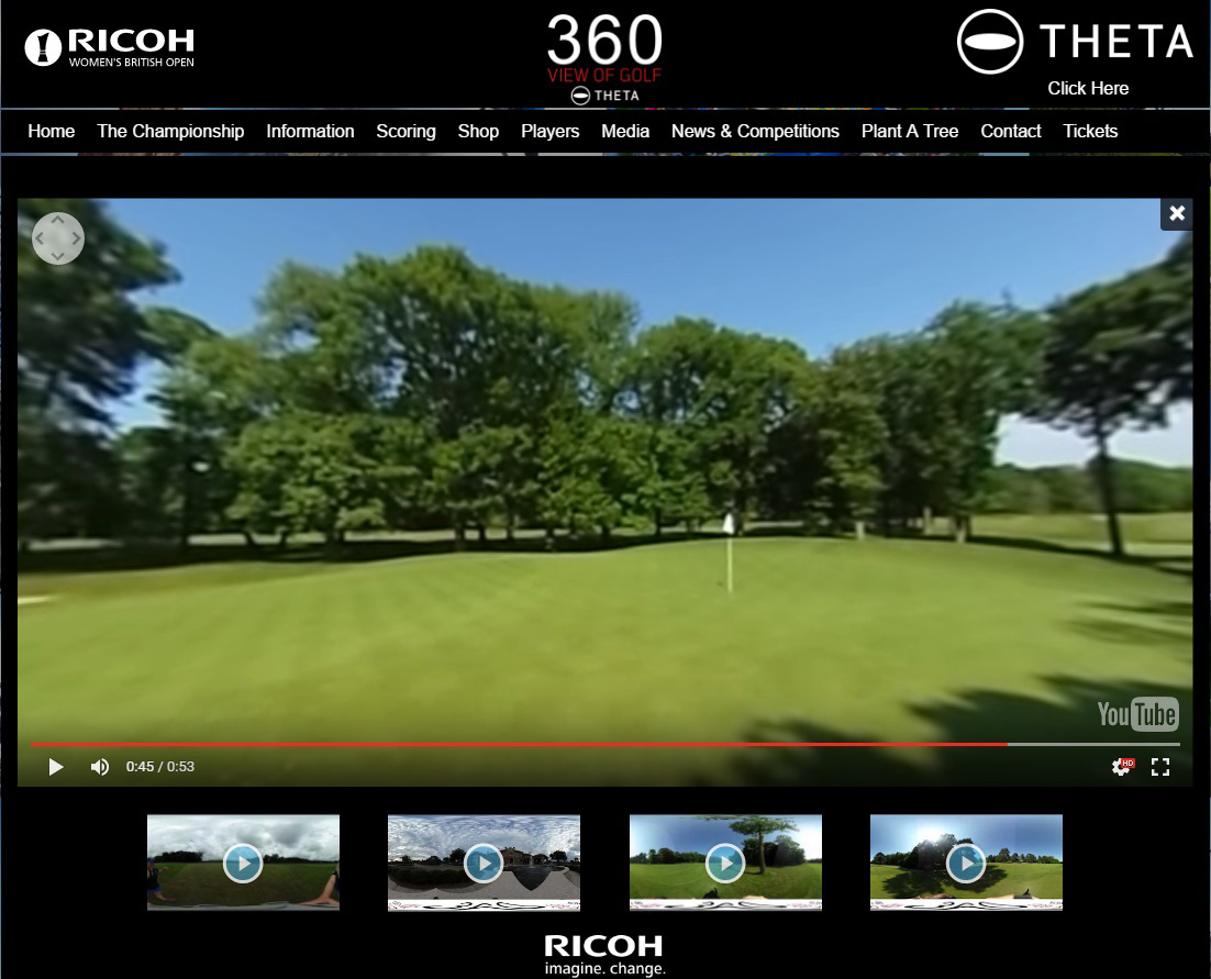 画像：「全英リコーリコー子オープン「360度映像