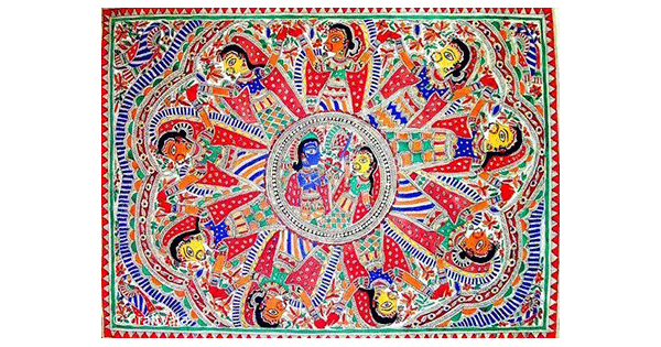 インド·ビハール州マドバニのローカルアート「マドバニペイント」